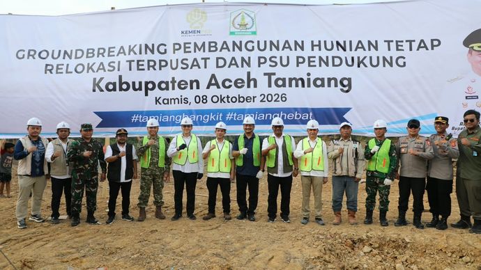 Groundbreaking Hunian Tetap di Aceh Tamiang, Kemenko Infra Kawal Target Pembangunan 6.220 Unit di 2026