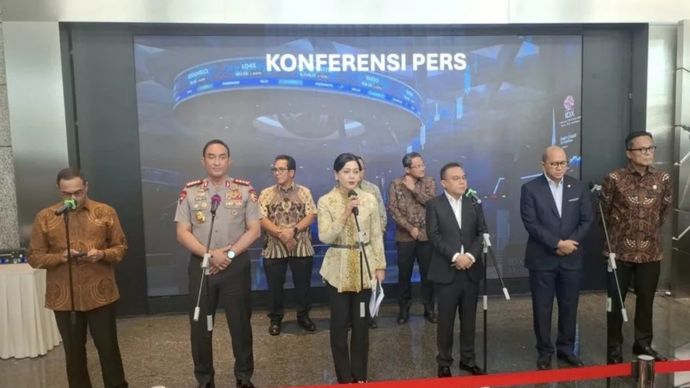 Wakil Ketua DPR RI Sufmi Dasco Ahmad dan sejumlah pihak terkait mendatangi Gedung BEI. 