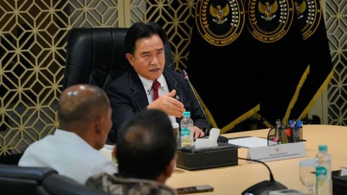 Menko Kumham Imipas Yusril Ihza Mahendra dalam audiensi bersama Dewan Perwakilan Rakyat Aceh (DPRA), di Jakarta, Kamis, 15 Oktober 2026
