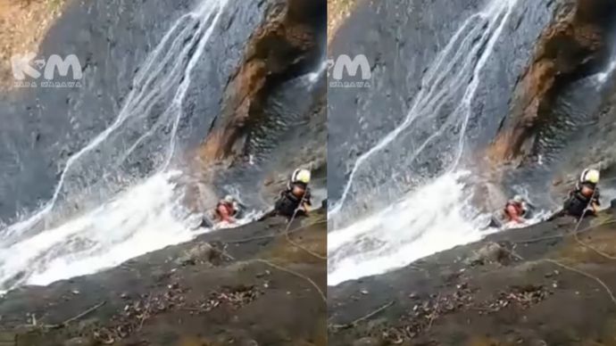 Detik-detik saat Tim SAR Gabungan akhirnya menemukan W.R.P. (25) di kawasan Air Terjun Puncak Robo, Nagari Harau, Kabupaten Limapuluh Kota, Sumatera Barat.