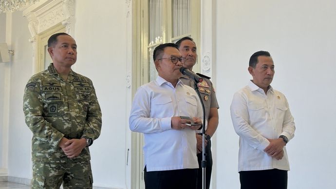 Menko Polkam Dudung Abdurachaman di Istana Negara