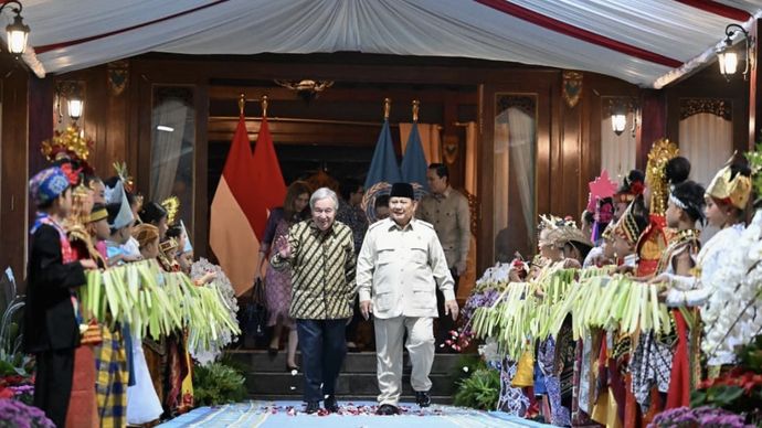 Sekretaris Jenderal Perserikatan Bangsa-Bangsa (Sekjen PBB) Ant&oacute;nio Guterres menginap di kediaman pribadi Presiden Prabowo Subianto di Hambalang