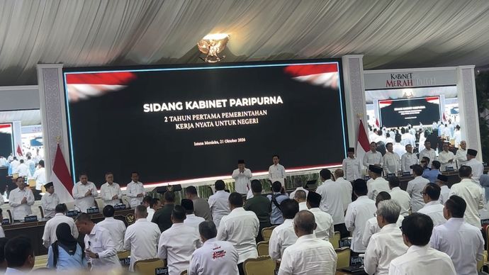 Kabinet Merah Putih Padati Istana, Prabowo Pimpin Sidang Paripurna