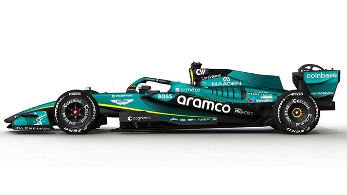 Mobil balap Aston Martin Aramco Formula One&trade; Team, AMR26, akan tampil dengan logo khusus Honda500. (Foto: Dok/Istimewa)   