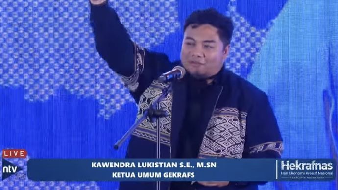 Ketua Umum DPP Gerakan Ekonomi Kreatif Nasional (GEKRAFS) sekaligus anggota Komisi VI DPR RI Kawendra Lukistian 