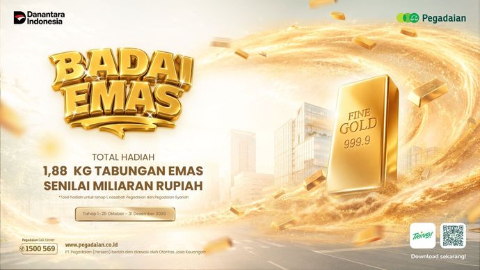 PT Pegadaian kembali memanjakan nasabah setianya lewat program undian berhadiah total 1,88 kg Tabungan Emas untuk Periode I yang terintegrasi langsung dengan ekosistem digital aplikasi Tring!.