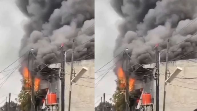 Kebakaran melanda sebuah gudang rongsokan yang berada di area belakang Perumahan Harapan Indah 2, Kecamatan Tarumajaya, Kabupaten Bekasi, pada Rabu (28/10/2026) pagi.