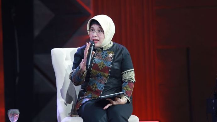 Kepala BPS Amalia Adininggar Widyasanti dalam program Suara Nusantara di Nusantara TV/Foto: Toga Ibnu Pratama