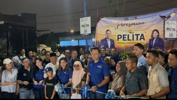 Ketua Umum Partai Demokrat Agus Harimurti Yudhoyono (AHY) saat meresmikan Pelita. 