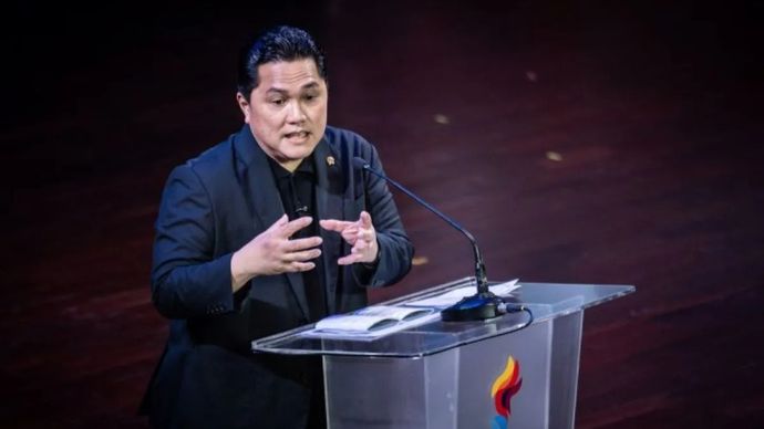 Menteri Pemuda dan Olahraga Erick Thohir menyampaikan sambutan pada pembukaan Indonesia Youth Summit 2026 di Taman Ismail Marzuki (TIM), Jakarta, Kamis, 29 Oktober 2026. Kementerian Pemuda dan Olahraga menggelar kegiatan tersebut pada 29&ndash;30 Oktober 2026 dengan tema 