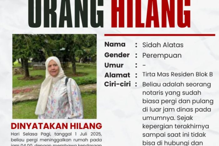 Gambar terkait SOSOK Sidah Alatas,Notaris di Bogor Ditemukan Tewas Membusuk Usai Hilang Tiga Hari (dari Bing)