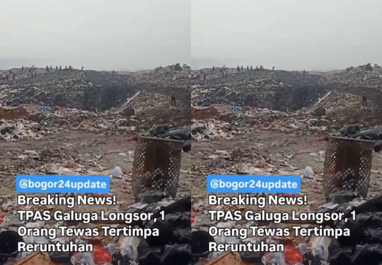 TPAS Galuga Bogor Tiba-tiba Longsor Pagi Ini, 1 Orang Tewas Mengenaskan