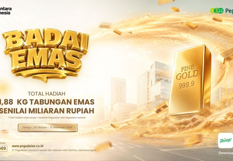 Pegadaian Kembali Gelar Program "Badai Emas 2026", Hadiah 1,88 Kilogram Emas Spesial Untuk Nasabah