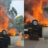 Mobil Box Hangus Terbakar di Tol Cikampek KM 65, Lalin Macet Parah