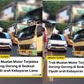 Truk Pengangkut Motor Jeblos di Ciledug Raya, Bikin Macet Panjang