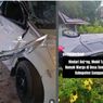 Hindari Anjing Menyeberang, Mobil Tabrak Rumah Sampai Ringsek