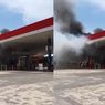 Motor Mendadak Terbakar di SPBU Cihampelas Bandung, Asap Hitam Membumbung Tinggi