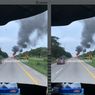 Truk Tangki Terbakar Hebat di Tol Cipali