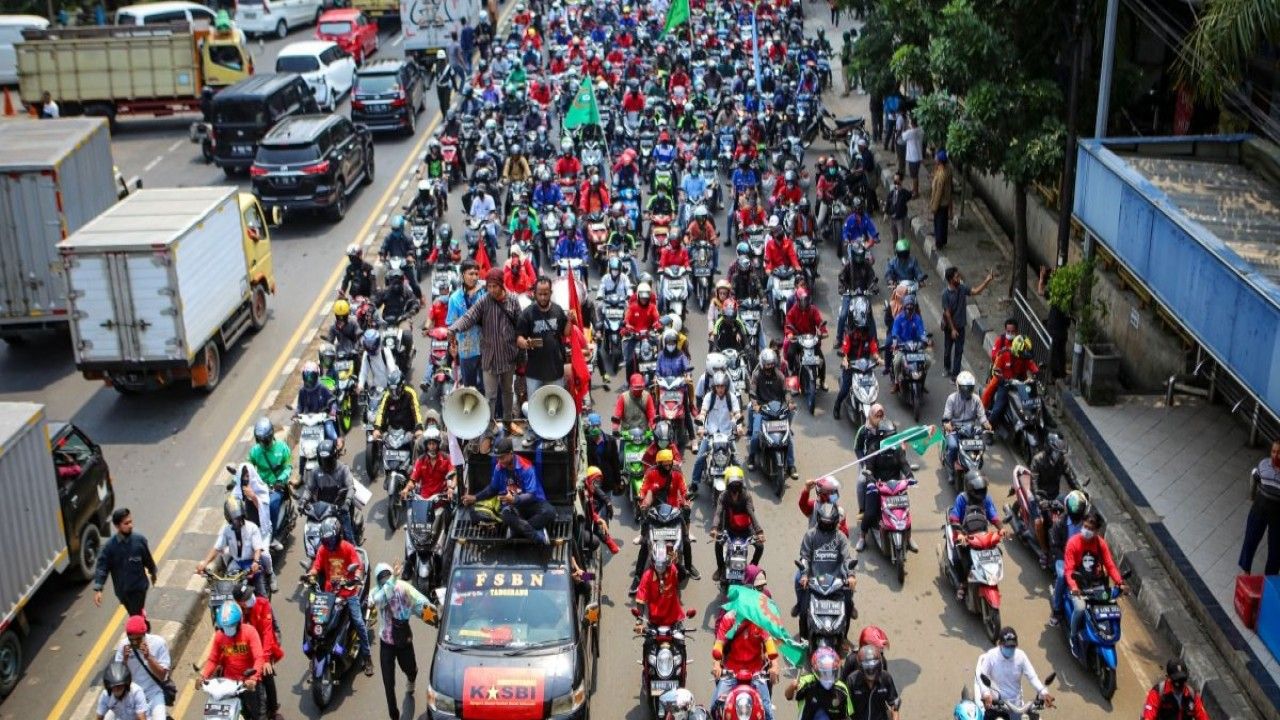 Demo buruh <b>(Antara)</b>