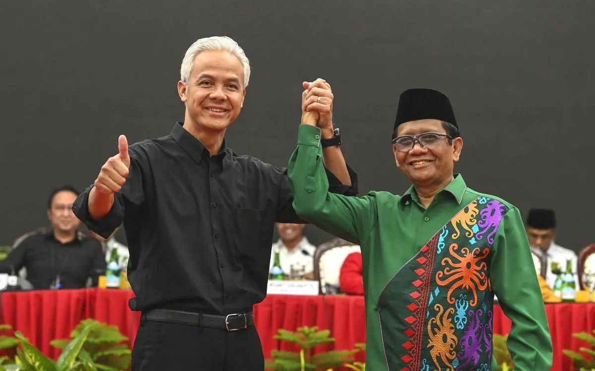 Capres-cawapres Ganjar Pranowo dan Mahfud MD. (Antara) 