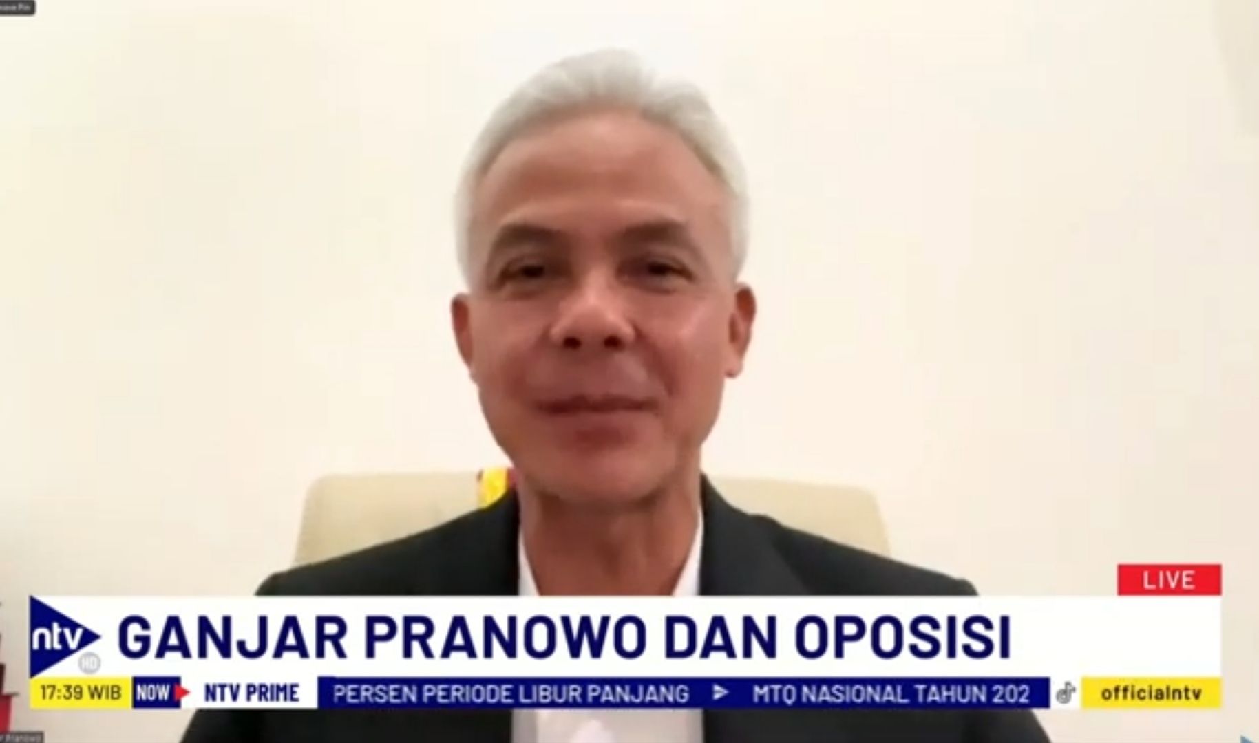 Ganjar Pranowo dalam Dialog NTV Prime di Nusantara TV (NTV). 