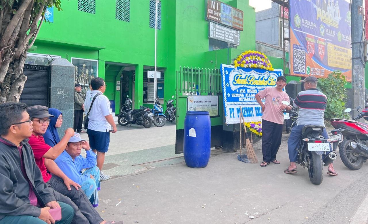 Suasana gedung SMK Lingga Kencana, Depok, Jawa Barat, Minggu (12/5/2024) pagi. 