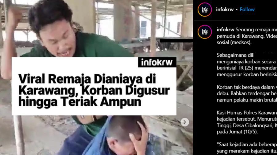 Remaja di Karawang jadi korban penganiayaan <b>(Instagram )</b>