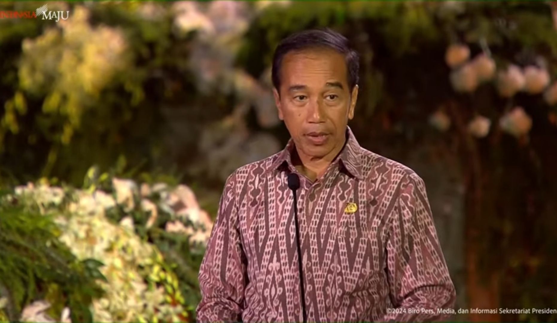 Presiden Jokowi di welcoming dinner World Water Forum (WWF) 2024 di Bali. (YouTube) 