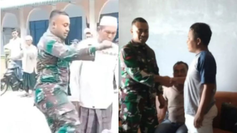 Oknum TNI tendang kepala warga berdamai <b>(Instagram )</b>