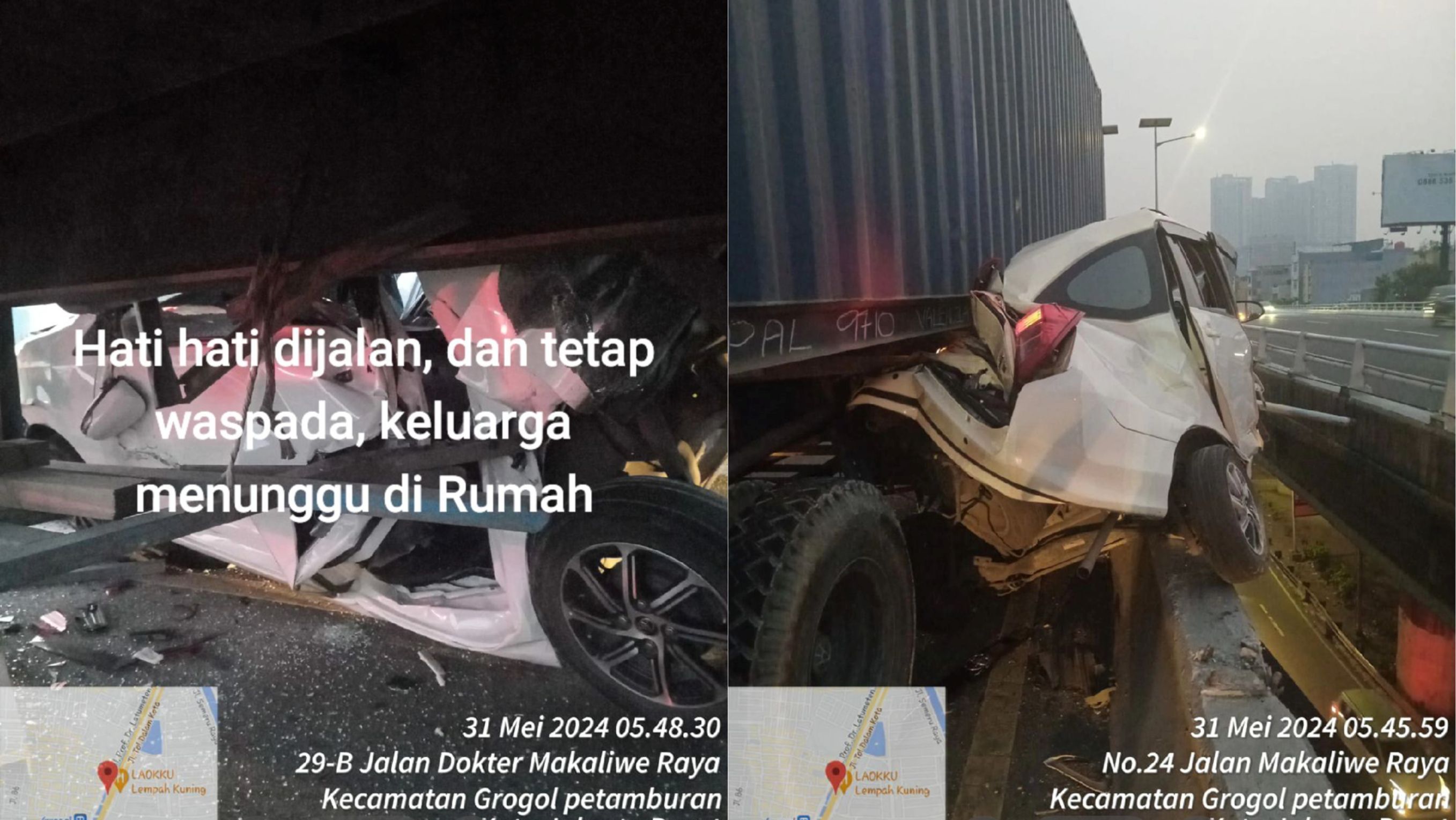 Kecelakaan di Tol Dalam Kota <b>(Tangkapan Layar: TikTok)</b>