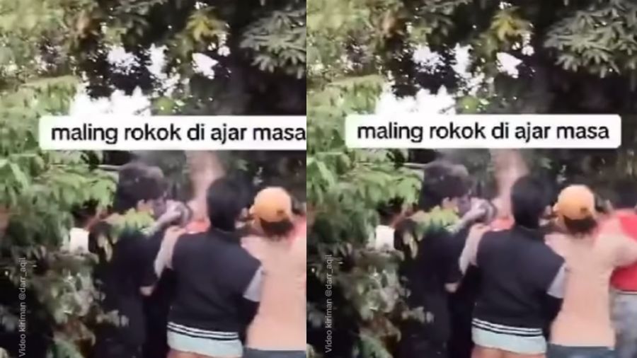 Pelaku diduga curi rokok dihajar warga <b>(Instagram )</b>