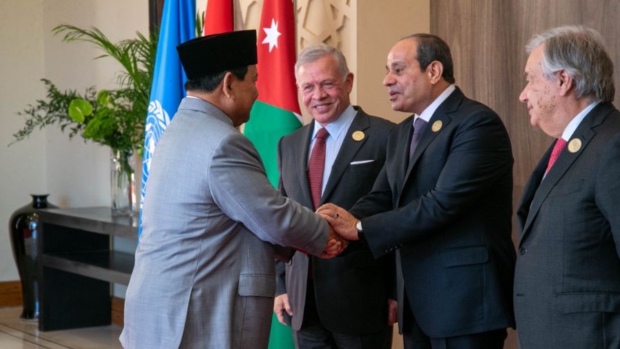 Menhan Prabowo Subianto menhadiri konferensi tingkat tinggi &ldquo;Call for Action: Urgent Humanitarian Response for Gaza&rdquo; di Amman, Yordania, Selasa (11/6). <b>(dok.Istimewa)</b>