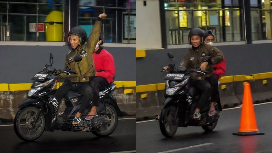 Dua orang pria melakukan penjambretan di kawasan Car Free Day (CFD) Jakarta. <b>(Instagram)</b>