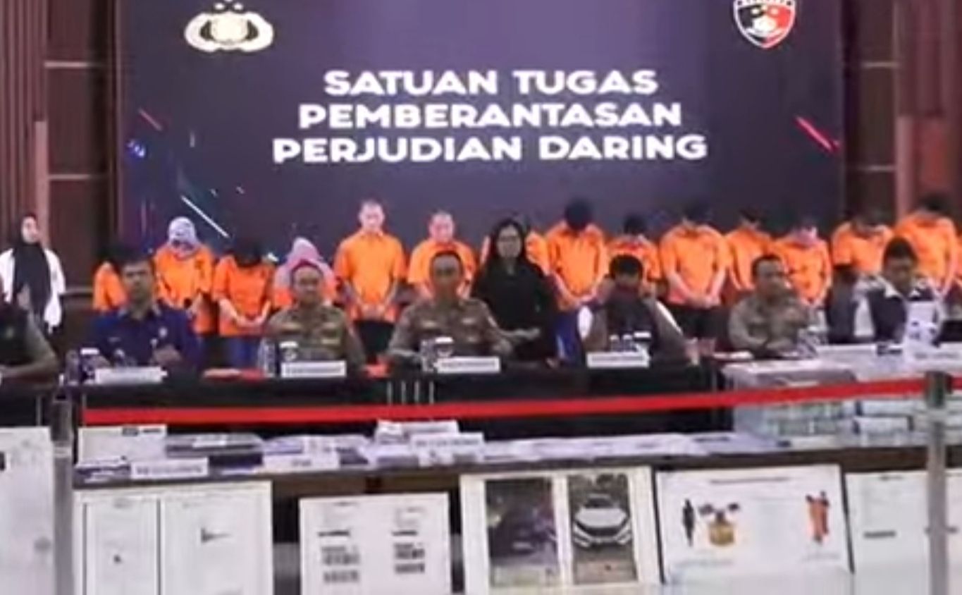 Polri bongkar tindak pidana judi online. 