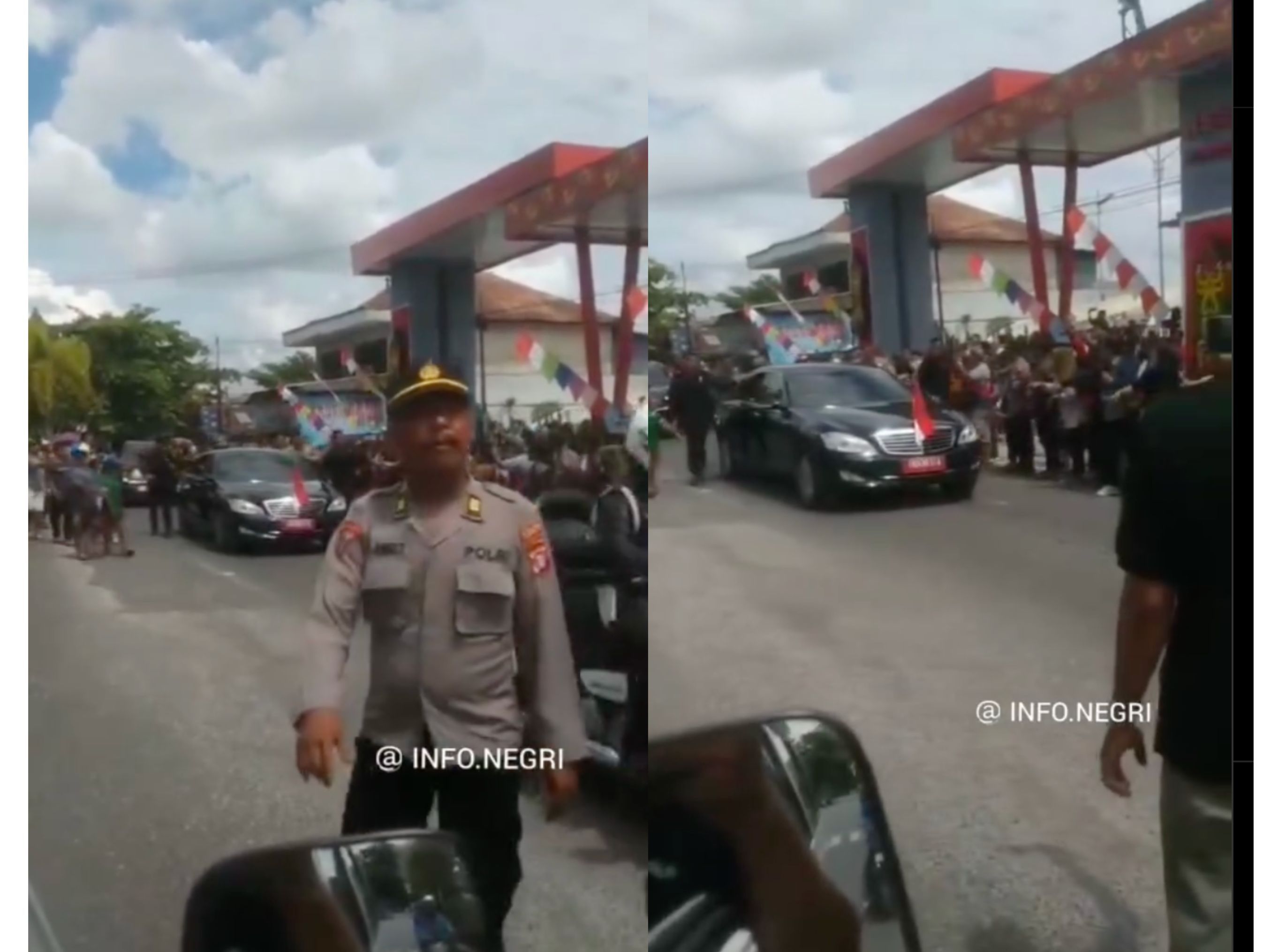 Ambulans terhadang iring-iringan Presiden Jokowi <b>(Instagram @info.negri)</b>