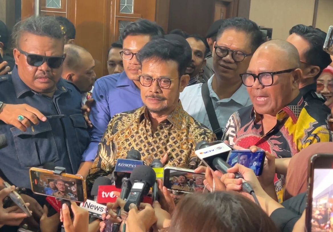 Mantan Menteri Pertanian Syahrul Yasin Limpo (SYL) usai sidang tuntutan. 