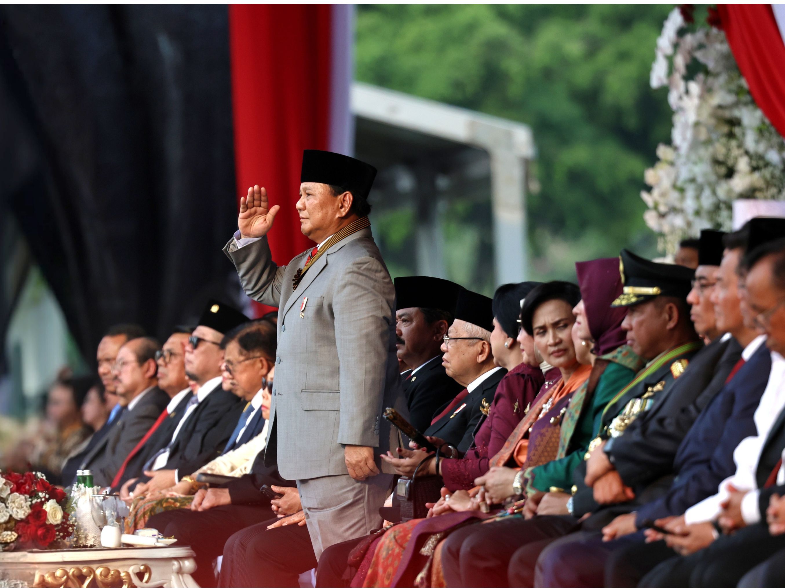 Prabowo di HUT Bhayangkara <b>(Dokumentasi Kemhan)</b>