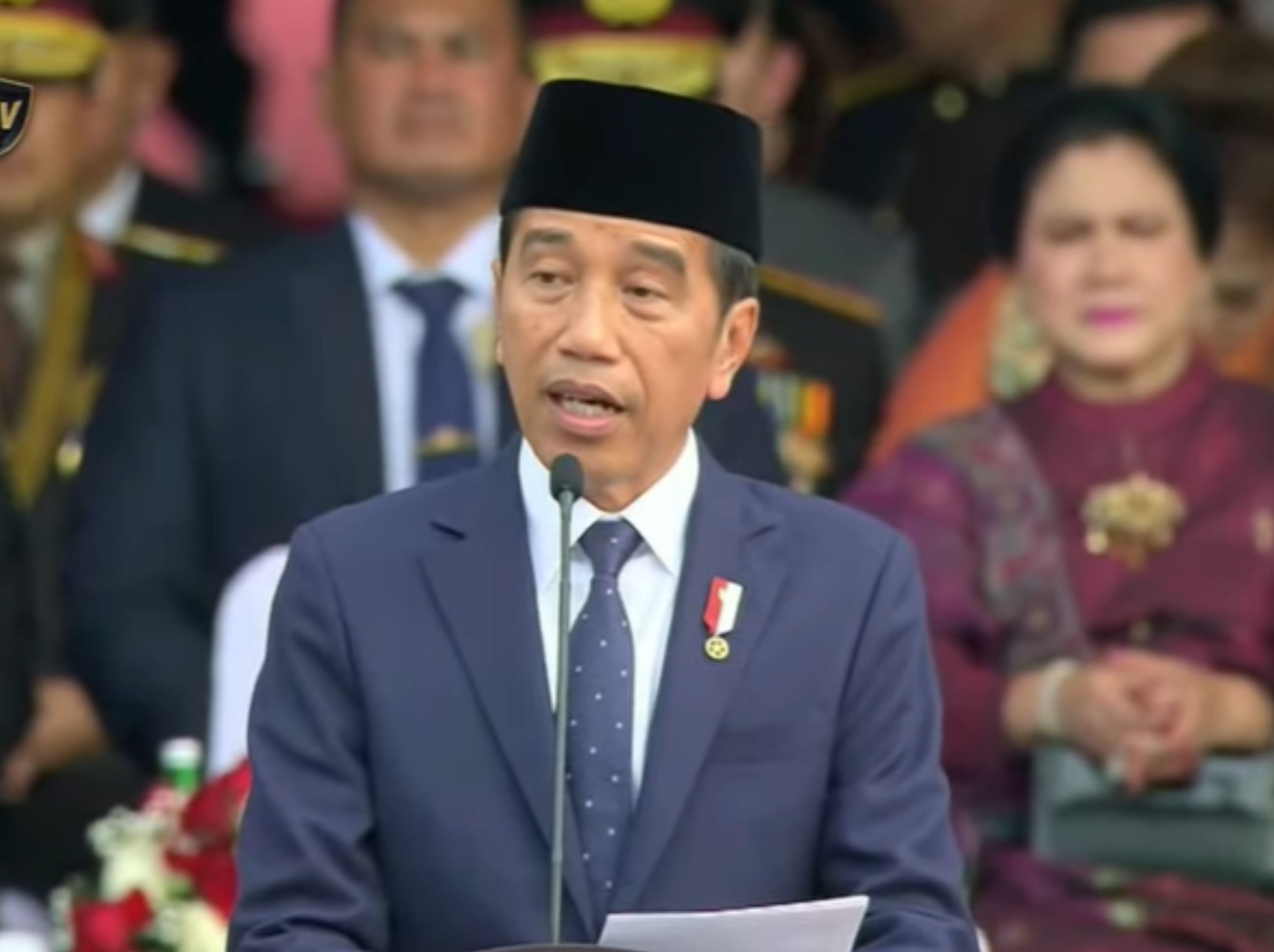 Presiden Jokowi di acara HUT Bhayangkara <b>(Youtube Polri TV)</b>