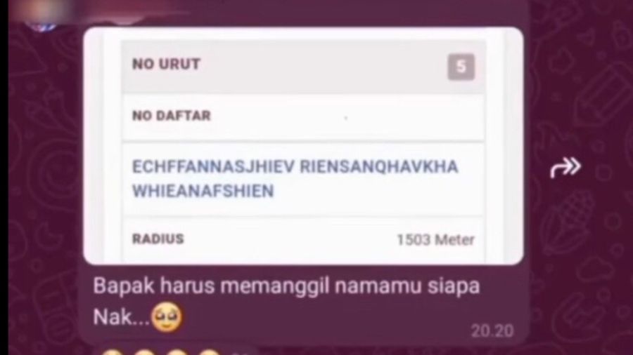 Siswa di Solo punya nama unik <b>(TikTok @mitafransiskaaa)</b>