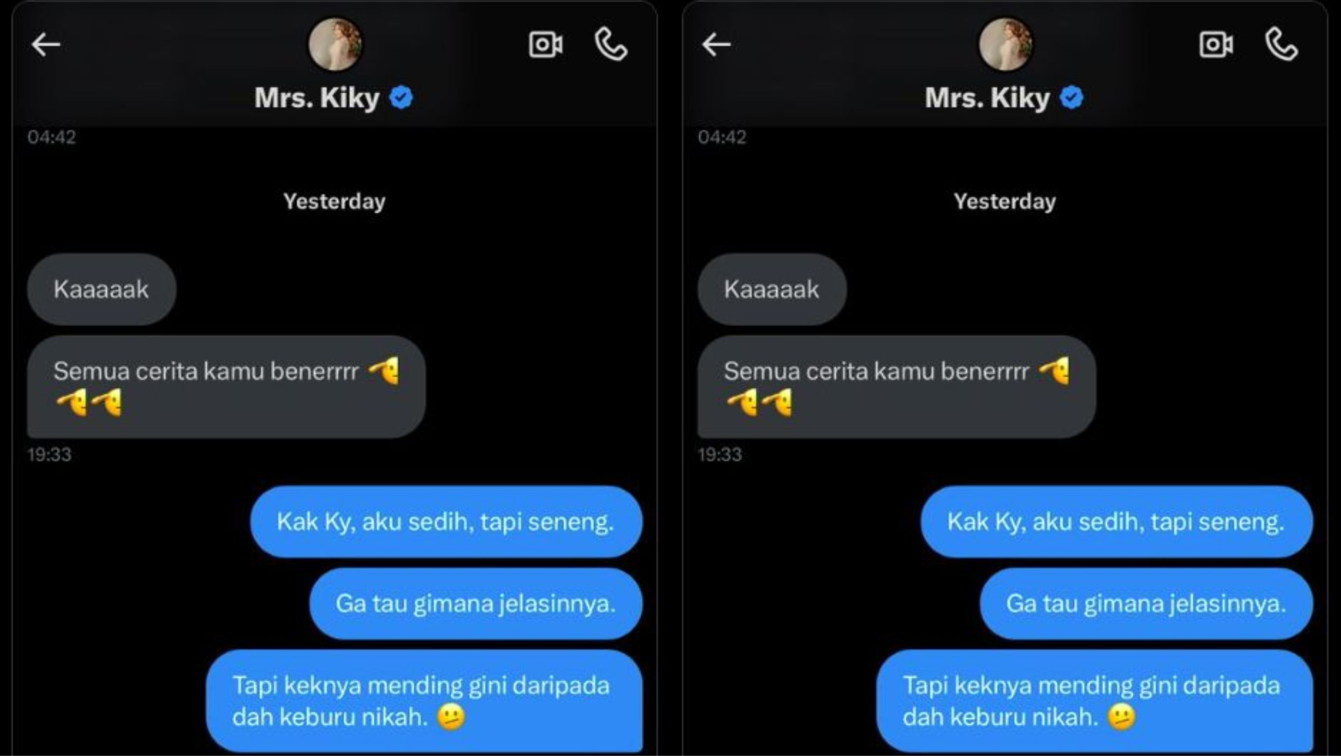 Chat Kiky Saputri <b>(Instagram)</b>