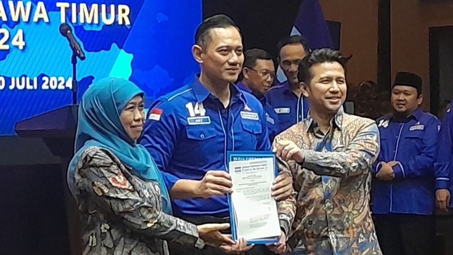 Demokrat Resmi Usung Khofifah-Emil di Pilgub Jatim 2024 <b>(NTVNews.id/ Adiansyah)</b>