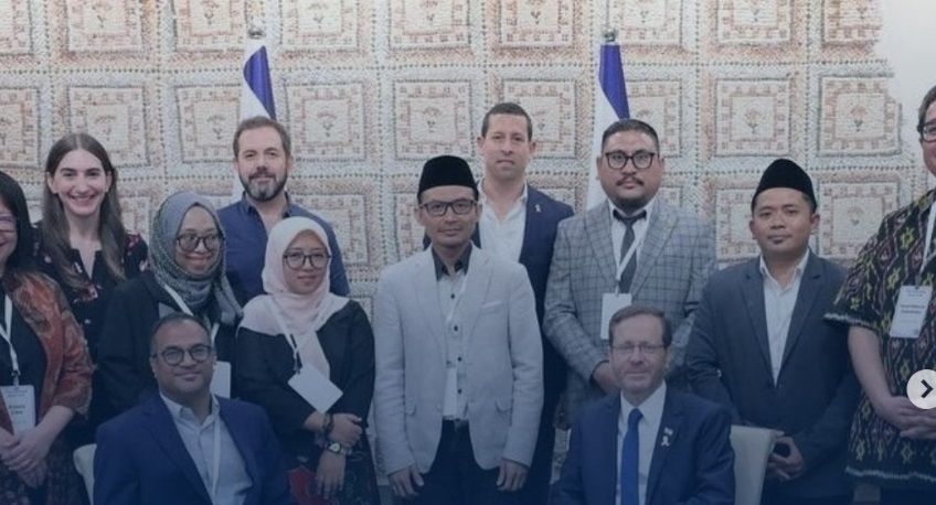 Pengurus PBNU foto bareng presiden Israel <b>(Instagram Info jawa barat)</b>