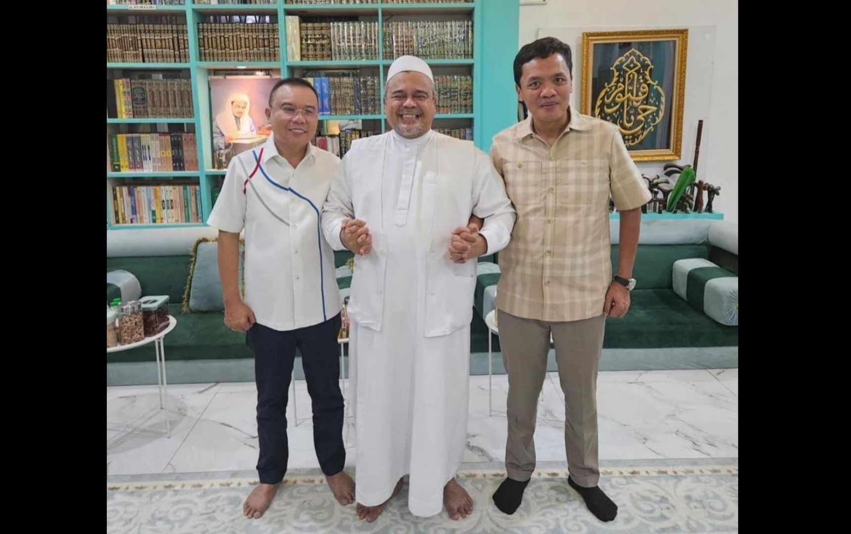 Ketua Harian DPP Partai Gerindra, Sufmi Dasco Ahmad menemui Habib Rizieq Shihab. (Instagram) 