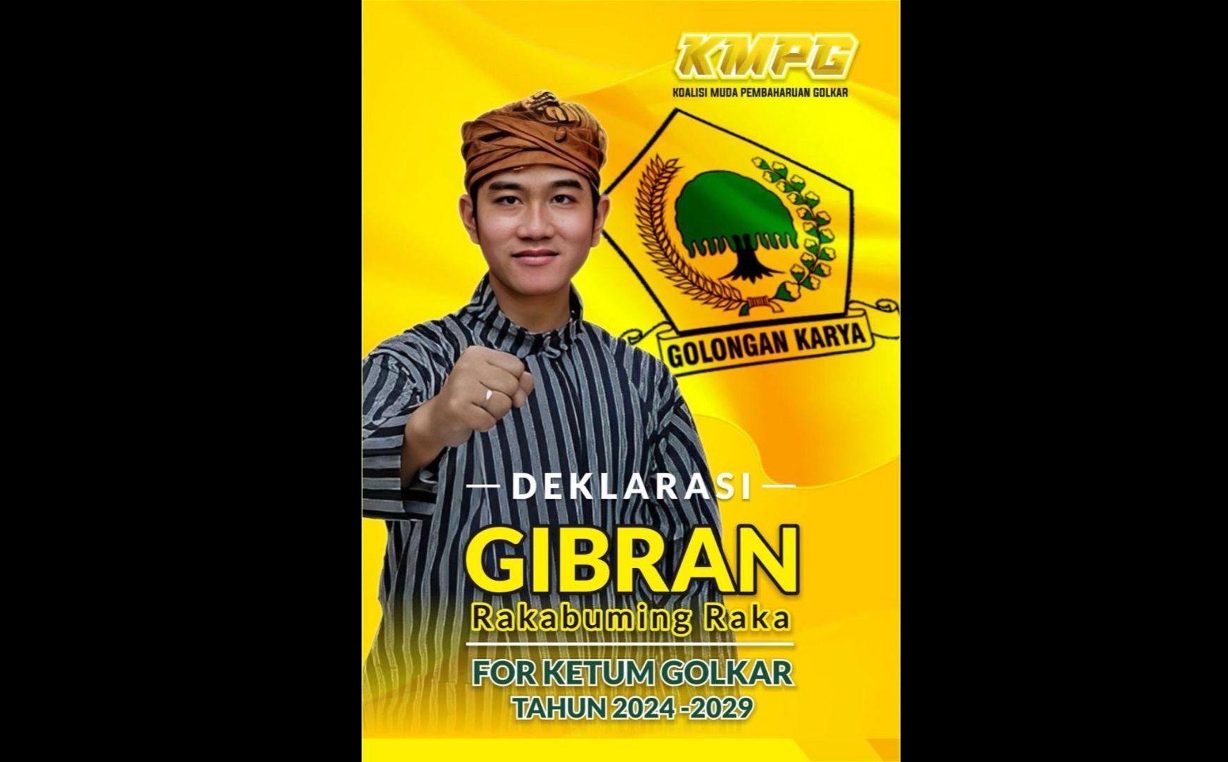 Poster Gibran didukung maju jadi Ketum Golkar. 