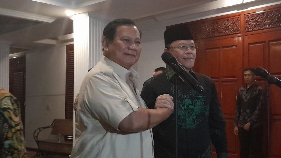 Prabowo Subianto dan Plt Ketua Umum PPP Mardiono  <b>(NTVNews.id/Adiansyah)</b>