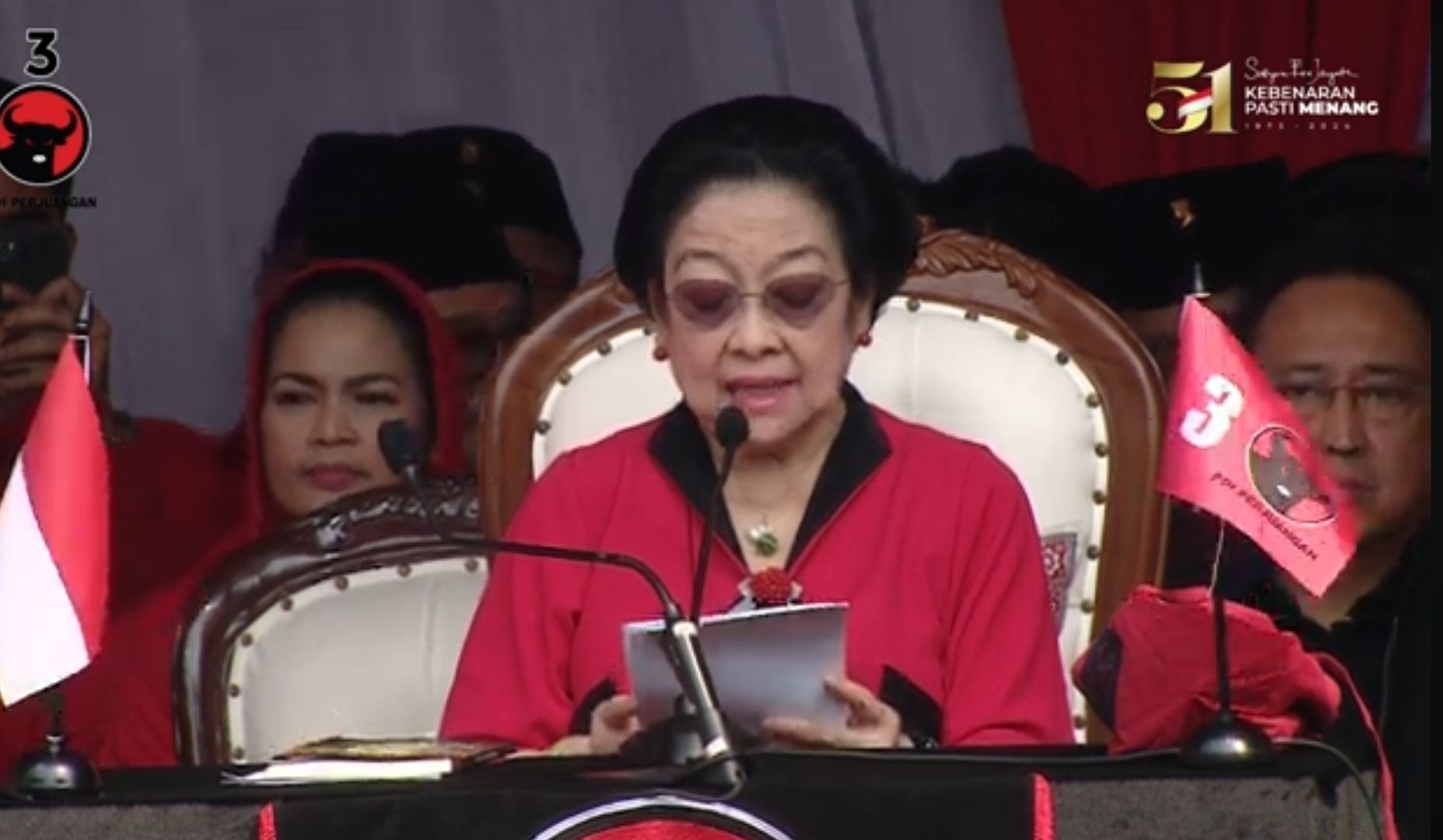 Ketua Umum PDI Perjuangan Megawati Soekarnoputri. (YouTube) 