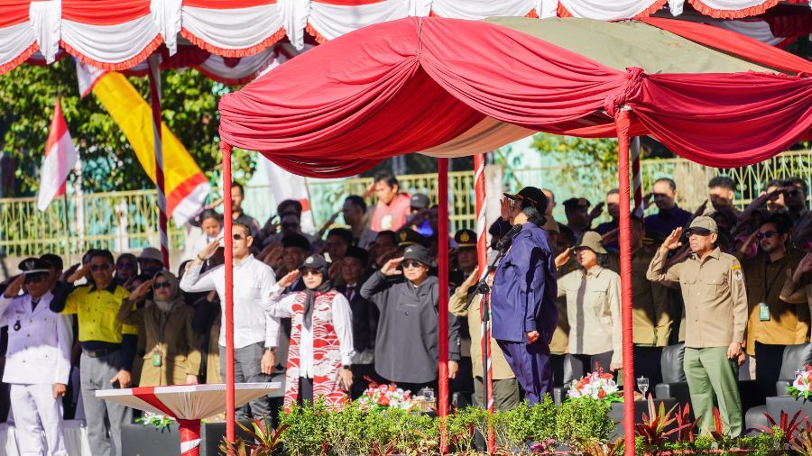 Kegiatan upacara HUT RI ke 79 bersama masyarakat di daerah terpencil di Gn Rinjani. <b>(Dok.Istimewa)</b>