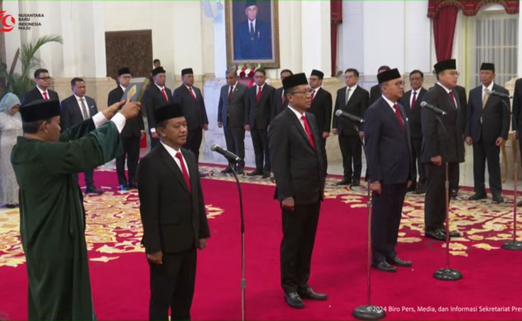 Pelantikan menteri dan wakil menteri. (YouTube) 