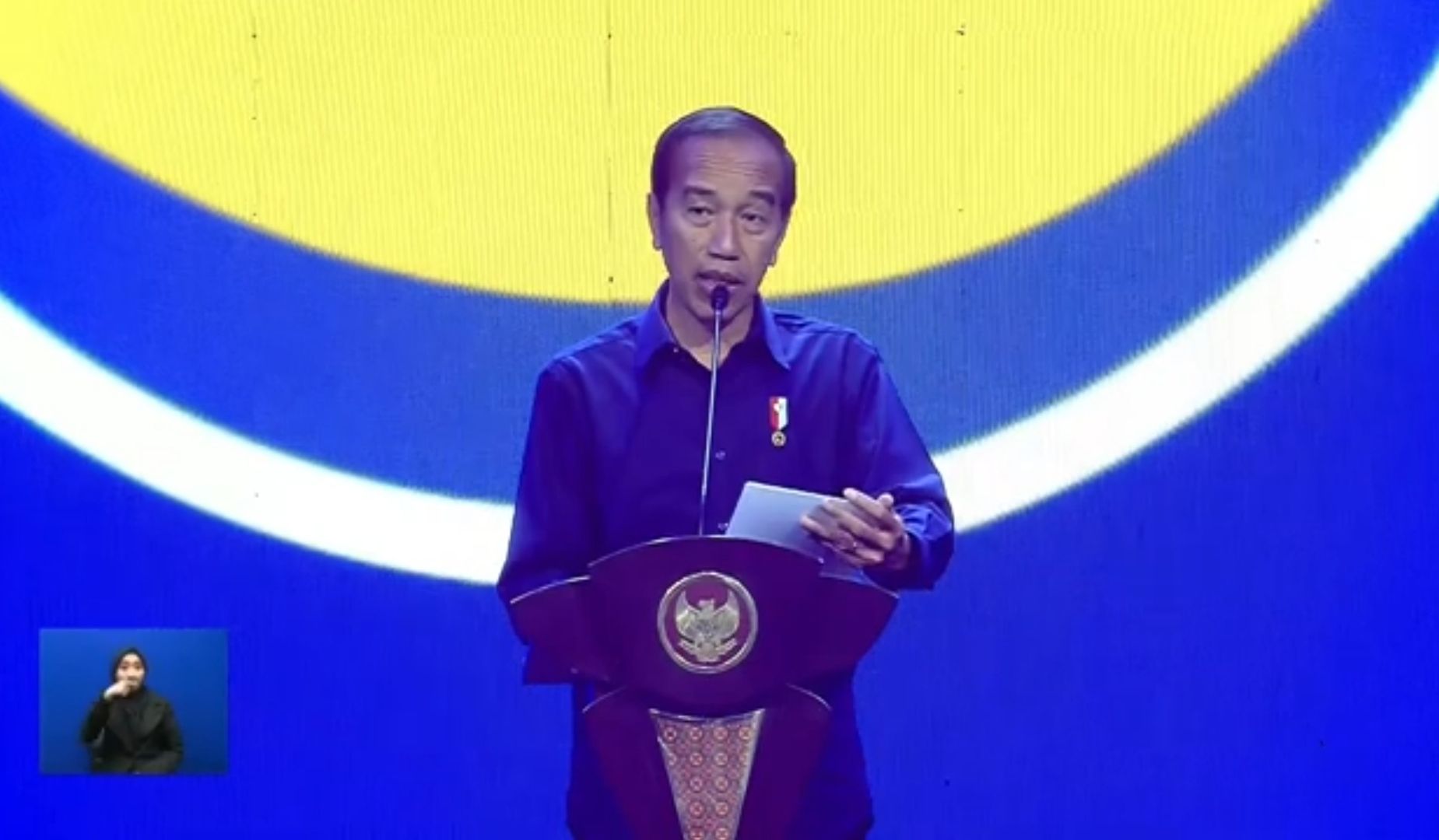 Presiden Jokowi di Kongres NasDem. (YouTube) 