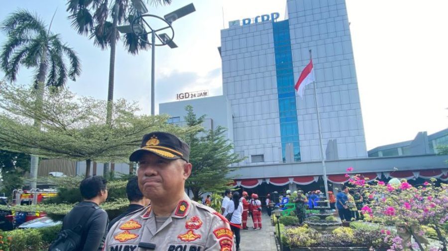 Wakapolsek Kebayoran Baru Kompol Rusdy Dalby memberikan keterangan pers di Rumah Sakit Pusat Pertamina (RSPP) Jakarta Selatan, Senin (26/8/2024). <b>(Dok.Antara)</b>